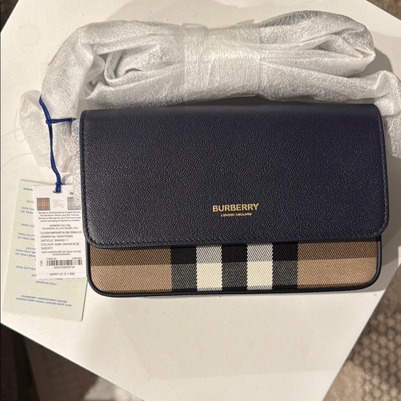 Burberry Navy and Tan HampshireCrossbody - Picture 1 of 6